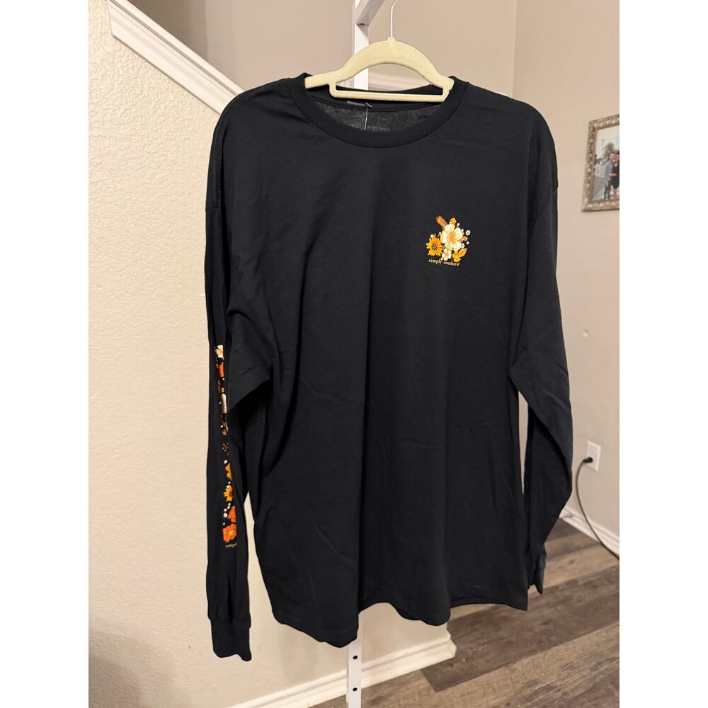 Simply Southern Slow Down Black Long Sleeve Graphic Tee Size XL NWT
